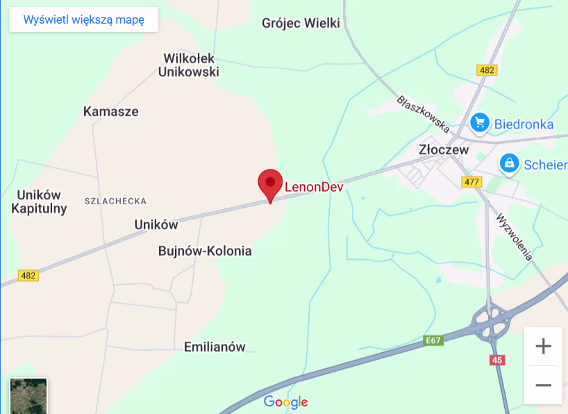 Mapa lokalizacji firmy LenonDev